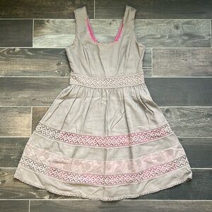 Knit Sleeveless Dress with Pink Lining